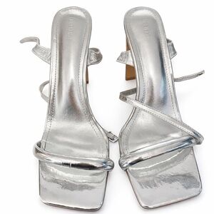 Forever 21 Shiny Silver Heels